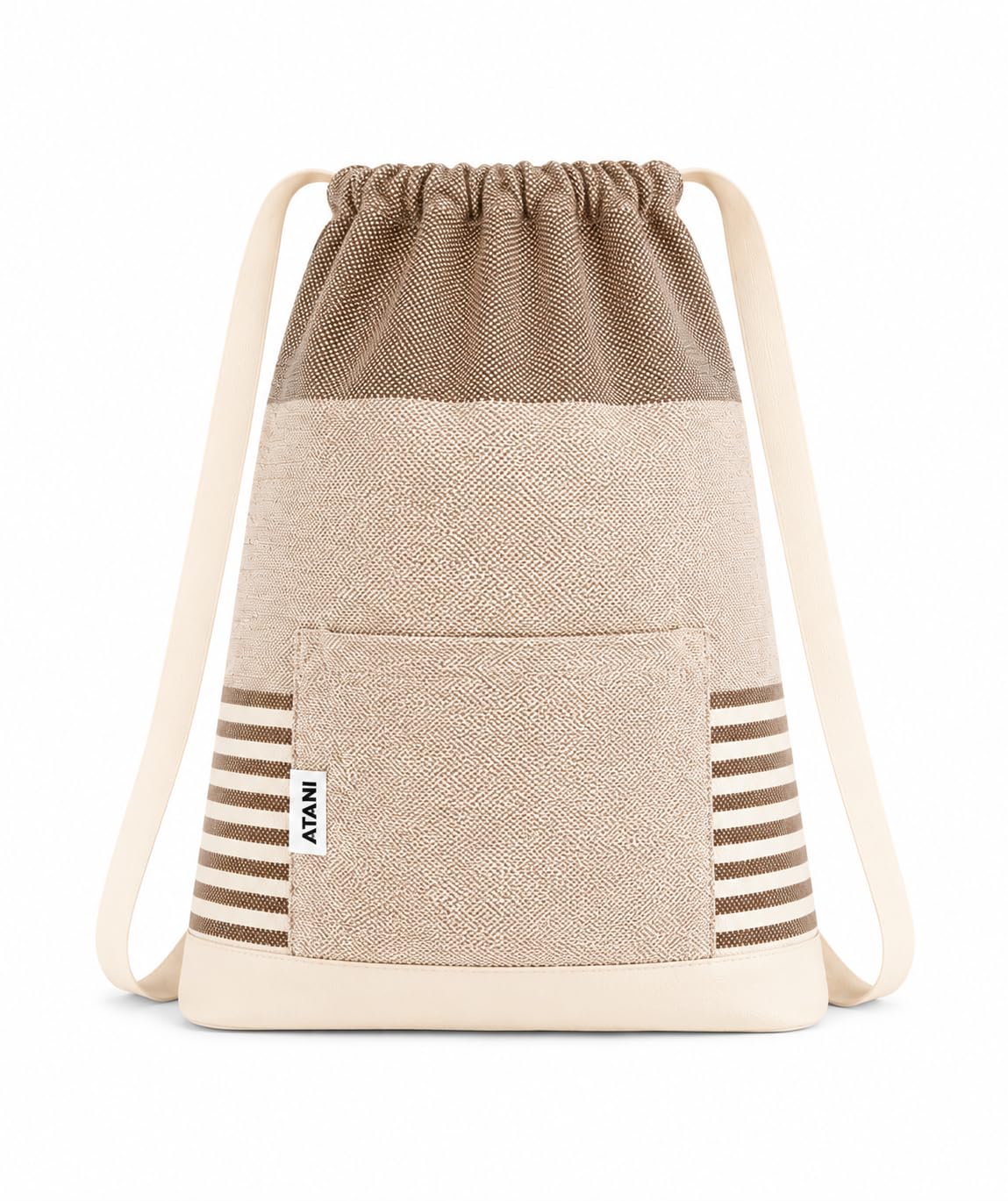 ATANI Turkish Beach Towel 2-in-1 backpack in use for hands-free beach days.