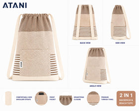 ATANI Turkish Beach Towel fully spread for lounging at the shore.