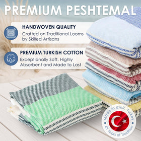 ATANI Turkish Beach Towel uses Pure Aegean Cotton for breathability.