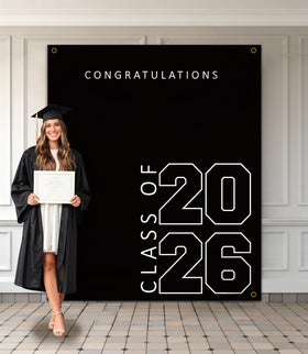 ATFUNSHOP Class of 2026 banner large 5x6 ft backdrop for standout graduation photos.