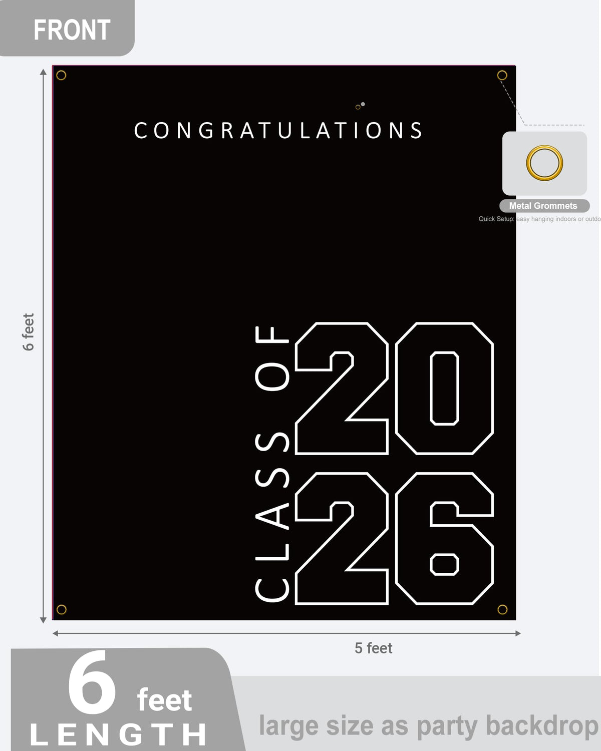 ATFUNSHOP Polyester graduation banner ensures crisp photos and lasting keepsake.