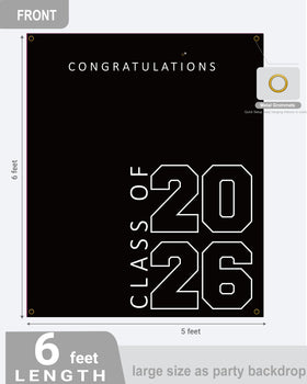 ATFUNSHOP Polyester graduation banner ensures crisp photos and lasting keepsake.