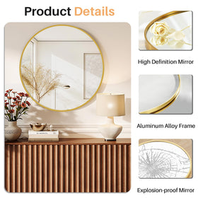 Rust-resistant matte gold frame maintains shine in humid spaces.