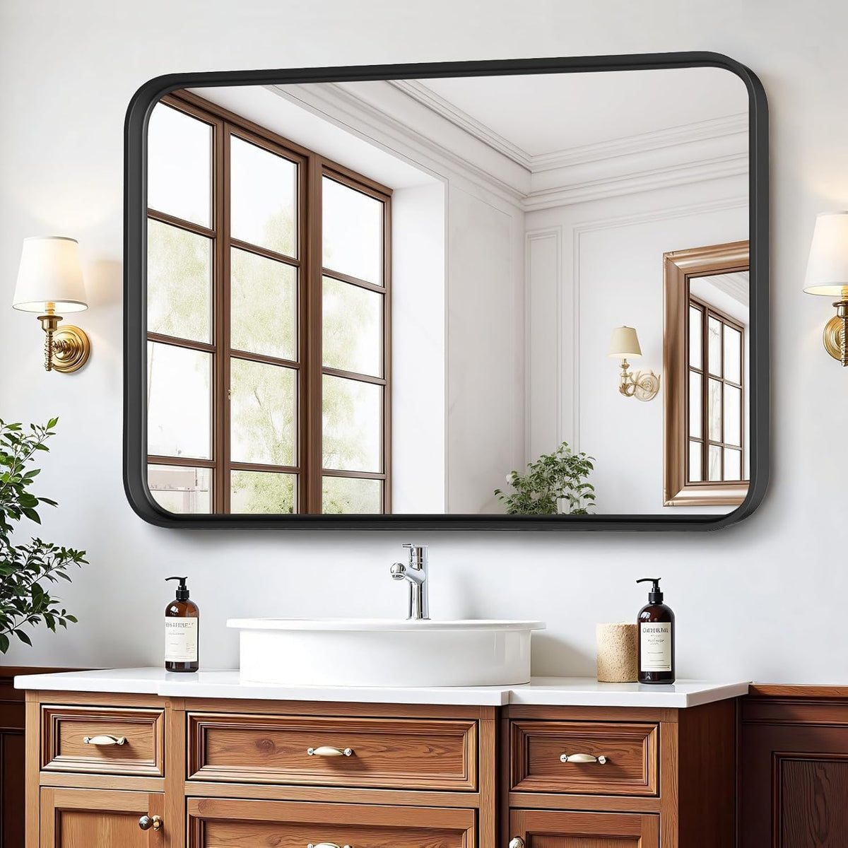 Atilioo 30x22 rectangular mirror tempered glass clarity for true reflections
