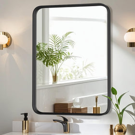 Atilioo 36x24 rounded-rectangle bathroom mirror with distortion-free reflections for precise grooming.