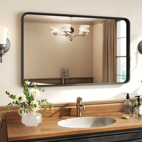 Atilioo 40x30 rectangle bathroom mirror with crystal-clear reflection for precise grooming.