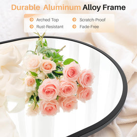 Atilioo matte-black-frame arch mirror adds modern style and durability