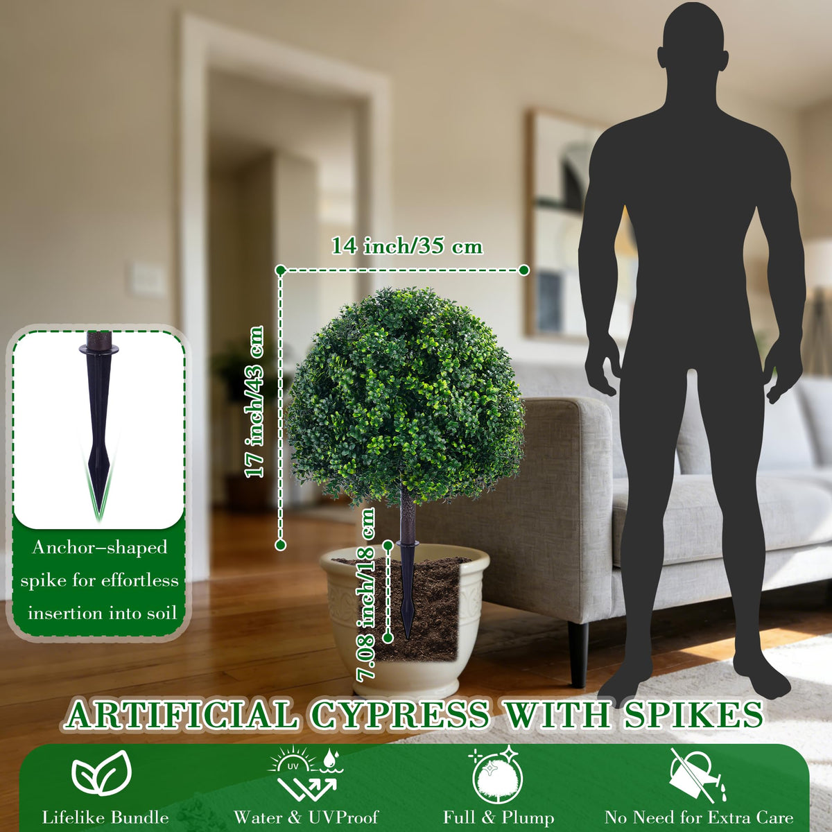 ATLIKE boxwood topiary low maintenance and easy cleaning