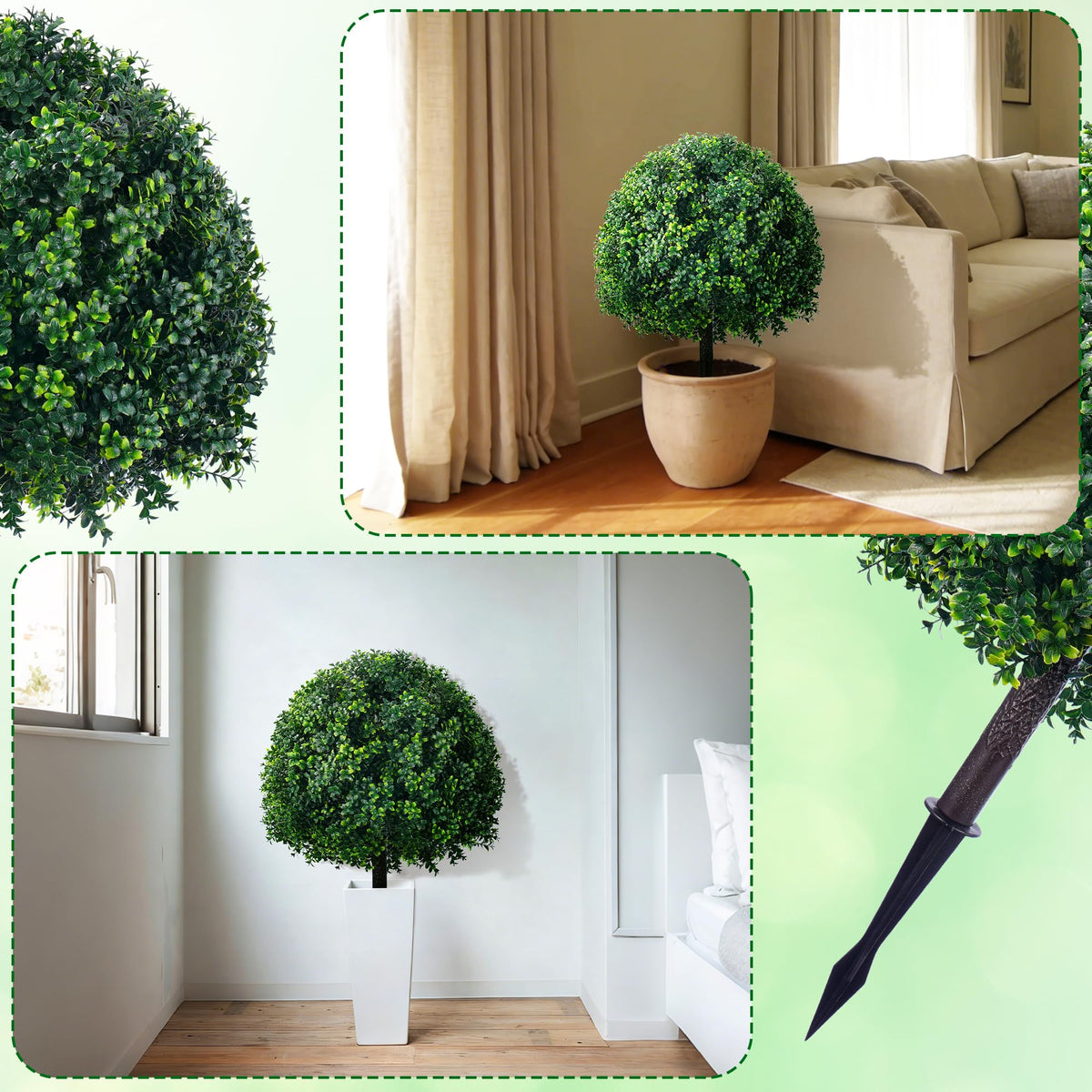 ATLIKE boxwood topiary spring outdoor decor for porches