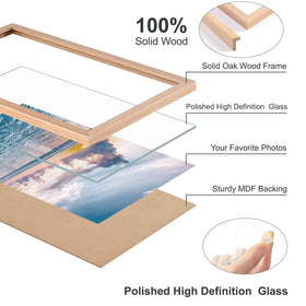 ATOBART six-pack oak photo frames in natural wood color
