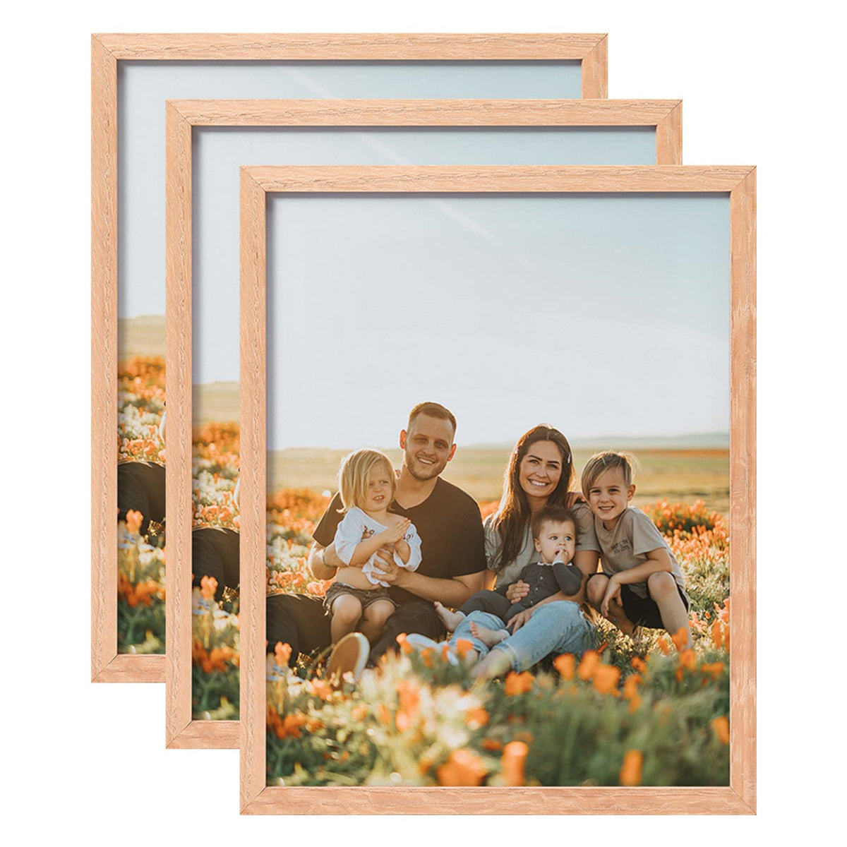 ATOBART 8x10 oak frame with natural wood texture for warm decor