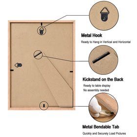 ATOBART oak frame front glass protects photos from dust