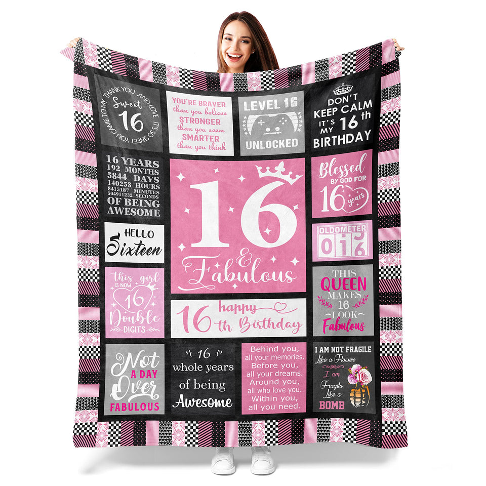 Atokker Sweet 16 blanket in 50x60 inches for cozy lounging at home