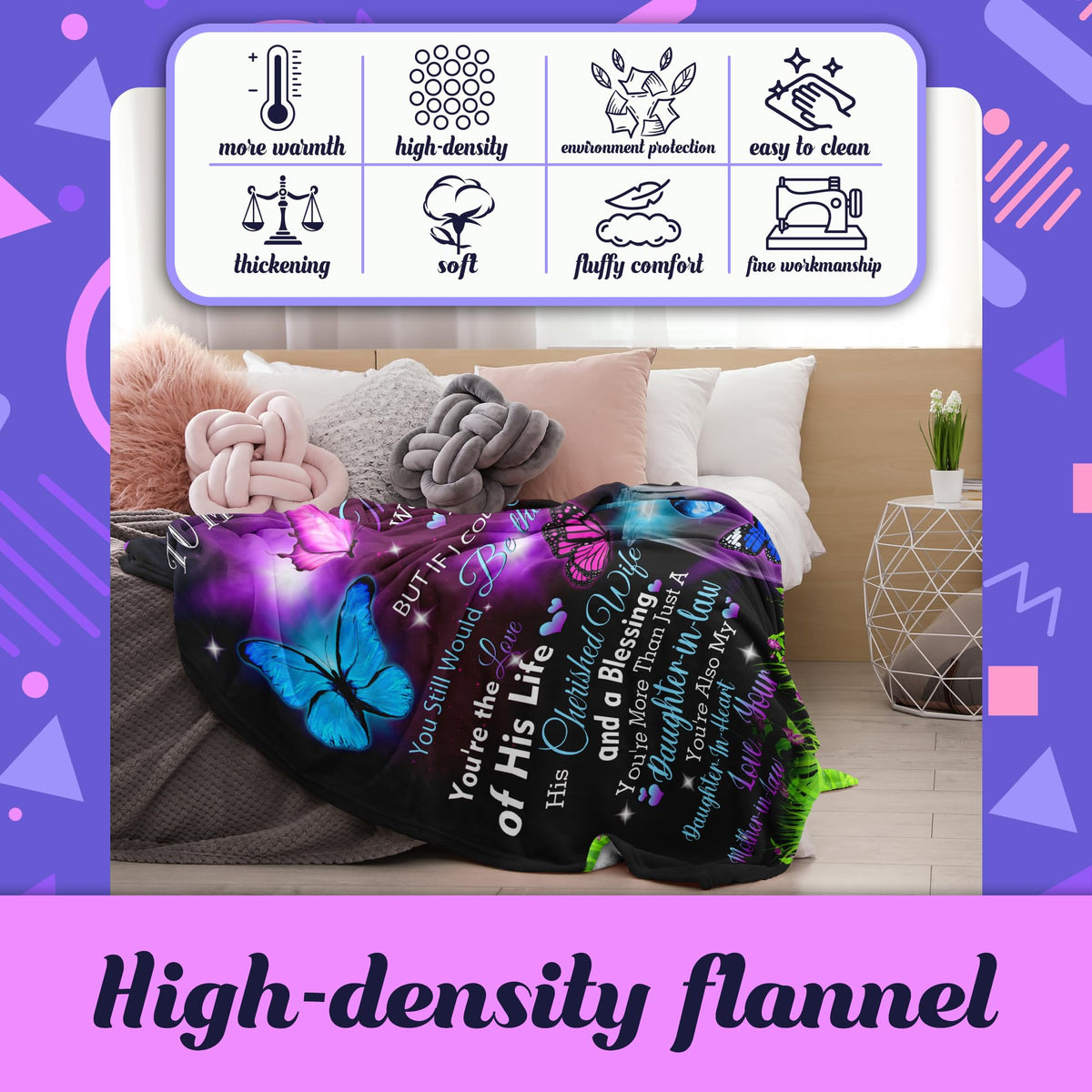 Atokker Valentine’s Day blanket displayed as a thoughtful daughter-in-law gift