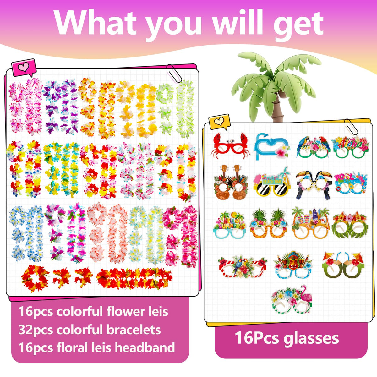 Atonofun luau paper glasses add colorful, festive flair to any event
