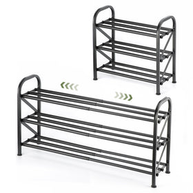 Atrastout 3-tier shoe rack closet assembly demonstrates tool-free setup.