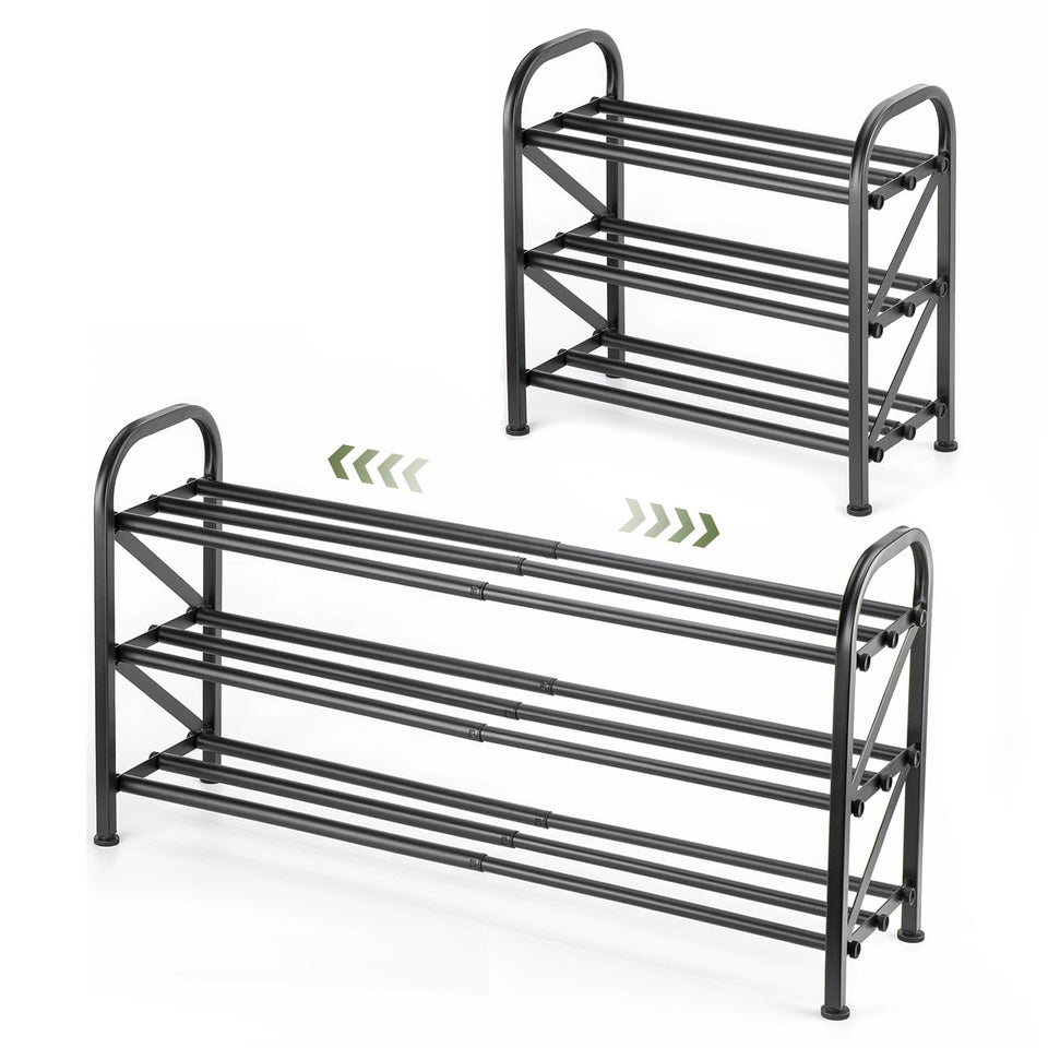 Atrastout 3-tier shoe rack closet assembly demonstrates tool-free setup.