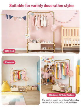 Atrastout gold dress-up-height illustrates toddler-friendly height for pretend play.