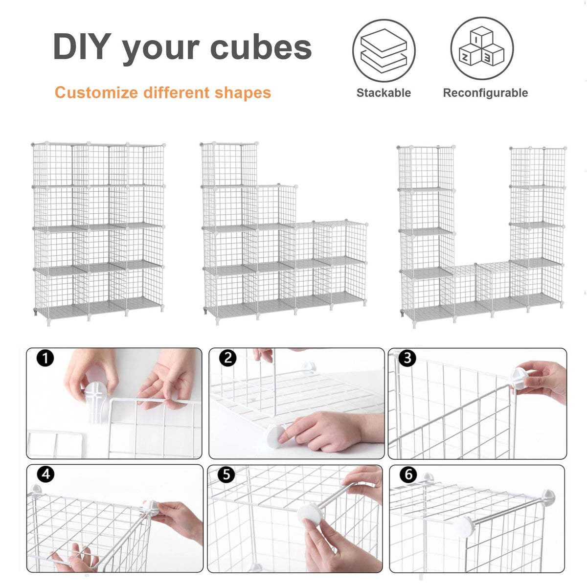ATTDETJL 12-cube storage open-wire-design allows easy cleaning and dust-free ventilation