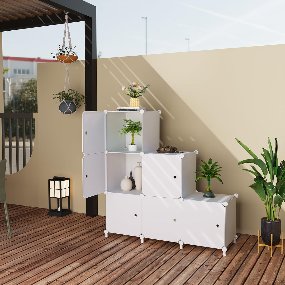 ATTDETJL cube storage unit with doors open demonstrating accessible organization