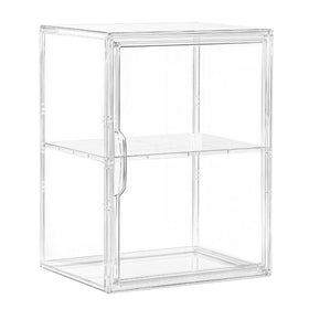 Attelite acrylic display case front view shows crystal-clear visibility for collectibles.