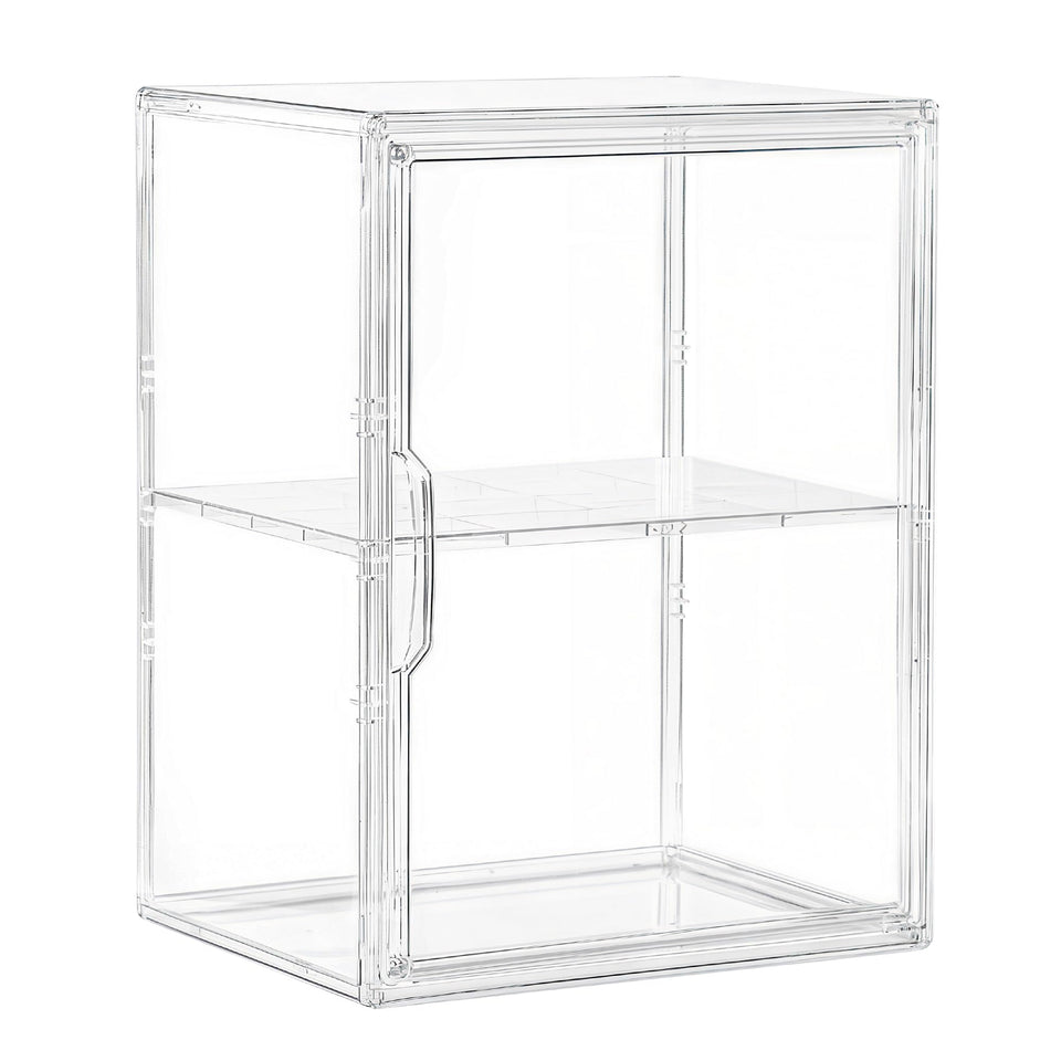 Attelite acrylic display case front view shows crystal-clear visibility for collectibles.