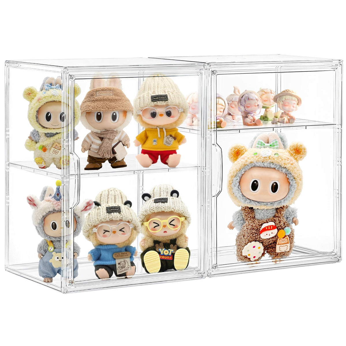 Attelite acrylic display case for collectibles showcases prized figures with clear visibility