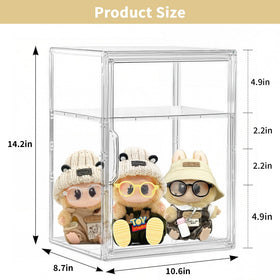 Attelite clear storage bin two-tier design keeps items organized and dust-free