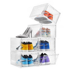 Attelite shoe box organizer with clear door showcasing sneakers for quick selection.
