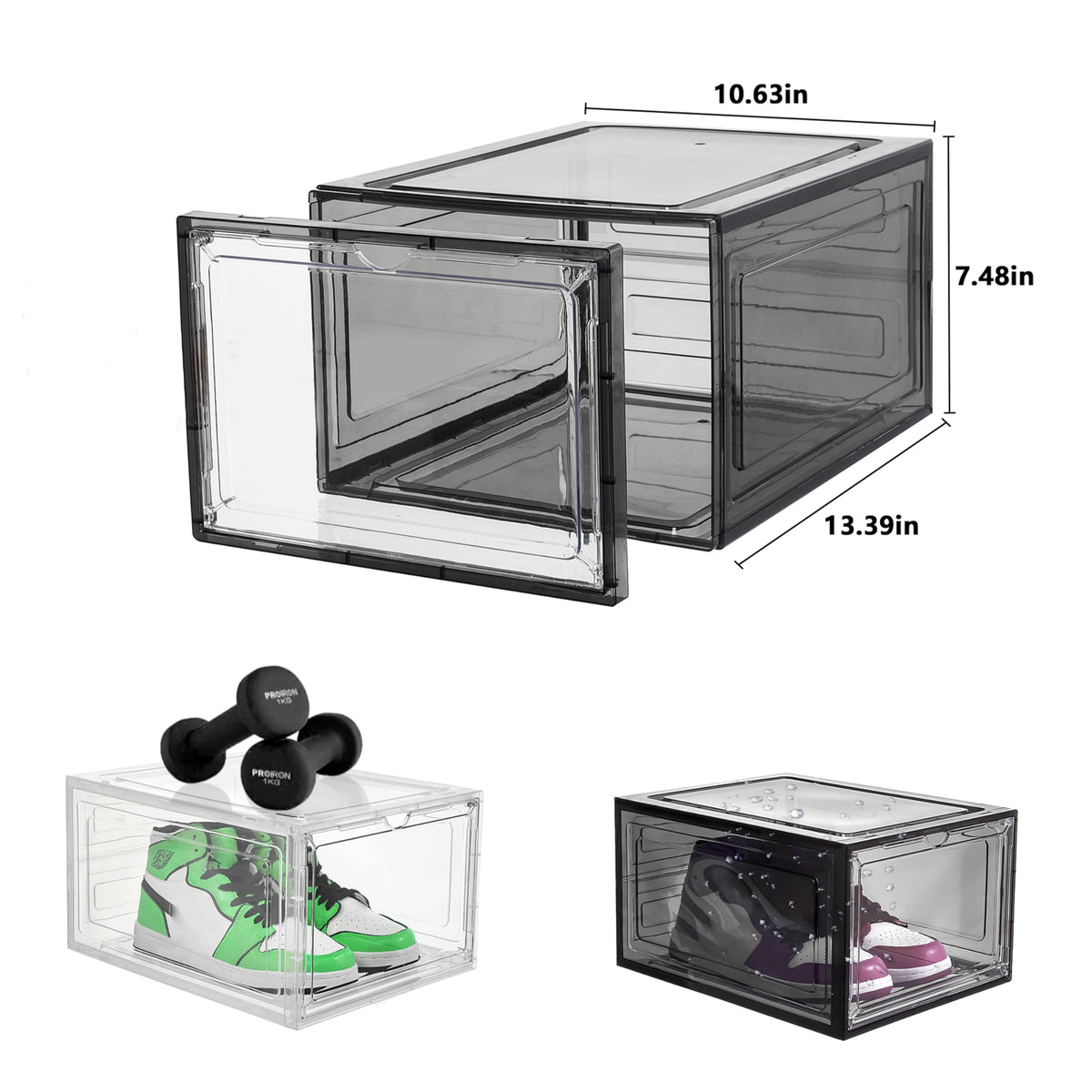 Attelite Upgrade side view emphasizes space-saving stackable design
