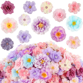 ATTGREAT mini silk flower heads for versatile DIY crafts with vivid color accents.