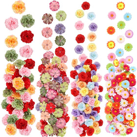 ATTGREAT 310pcs mini artificial flower heads in mixed colors for versatile crafts.