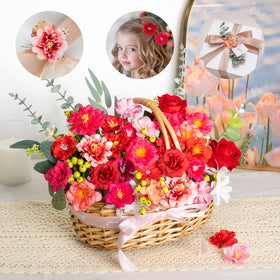 ATTGREAT red-toned mixed flower heads for vibrant wedding accents.