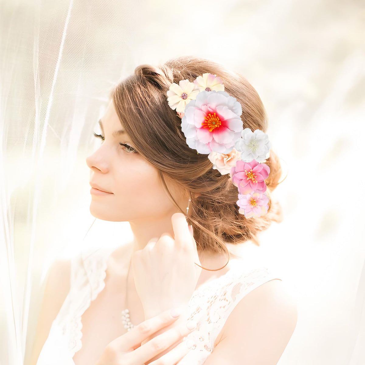 ATTGREAT versatile flower heads for wreaths, headbands, and gift boxes.
