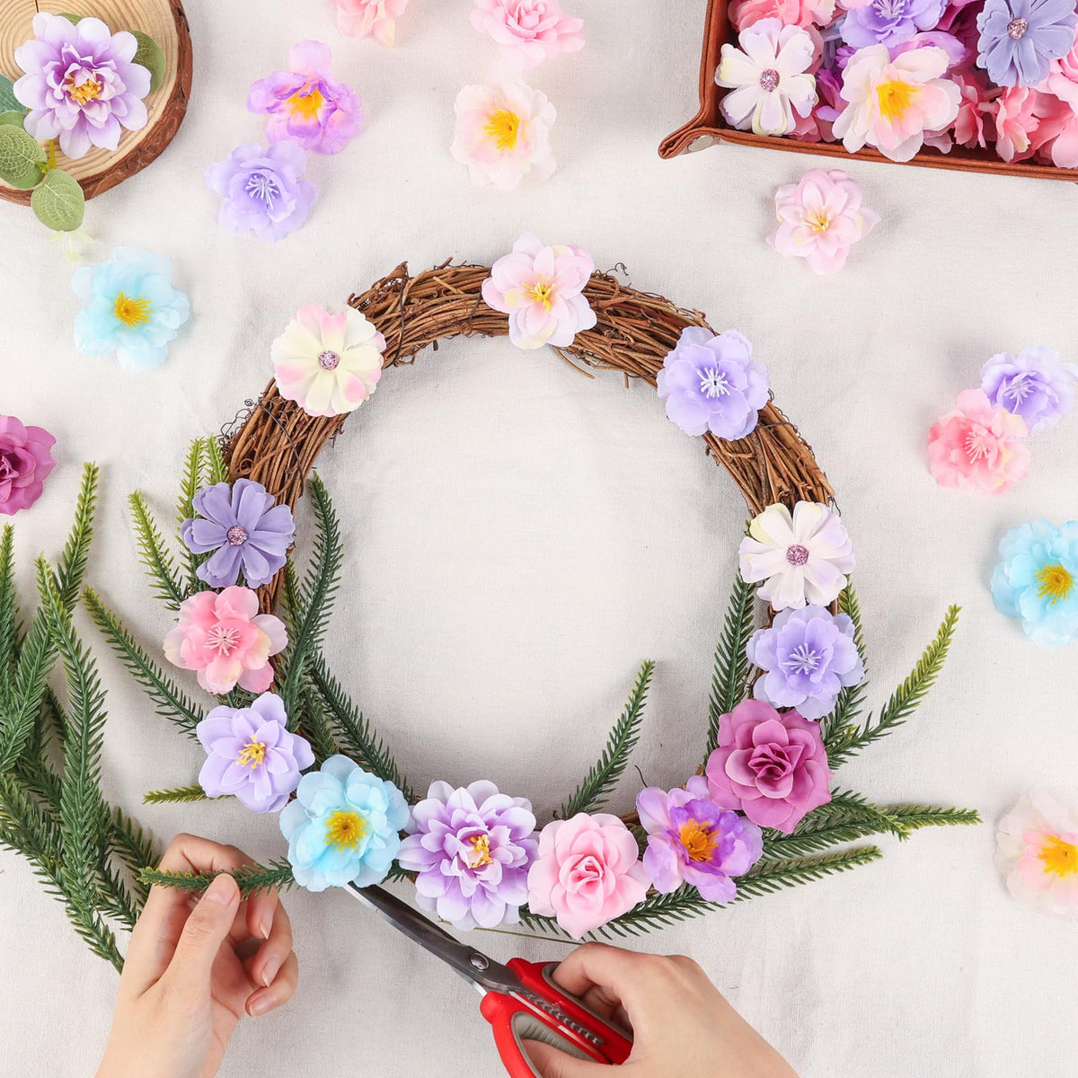 ATTGREAT durable faux silk flower heads are lightweight and reusable for crafts.
