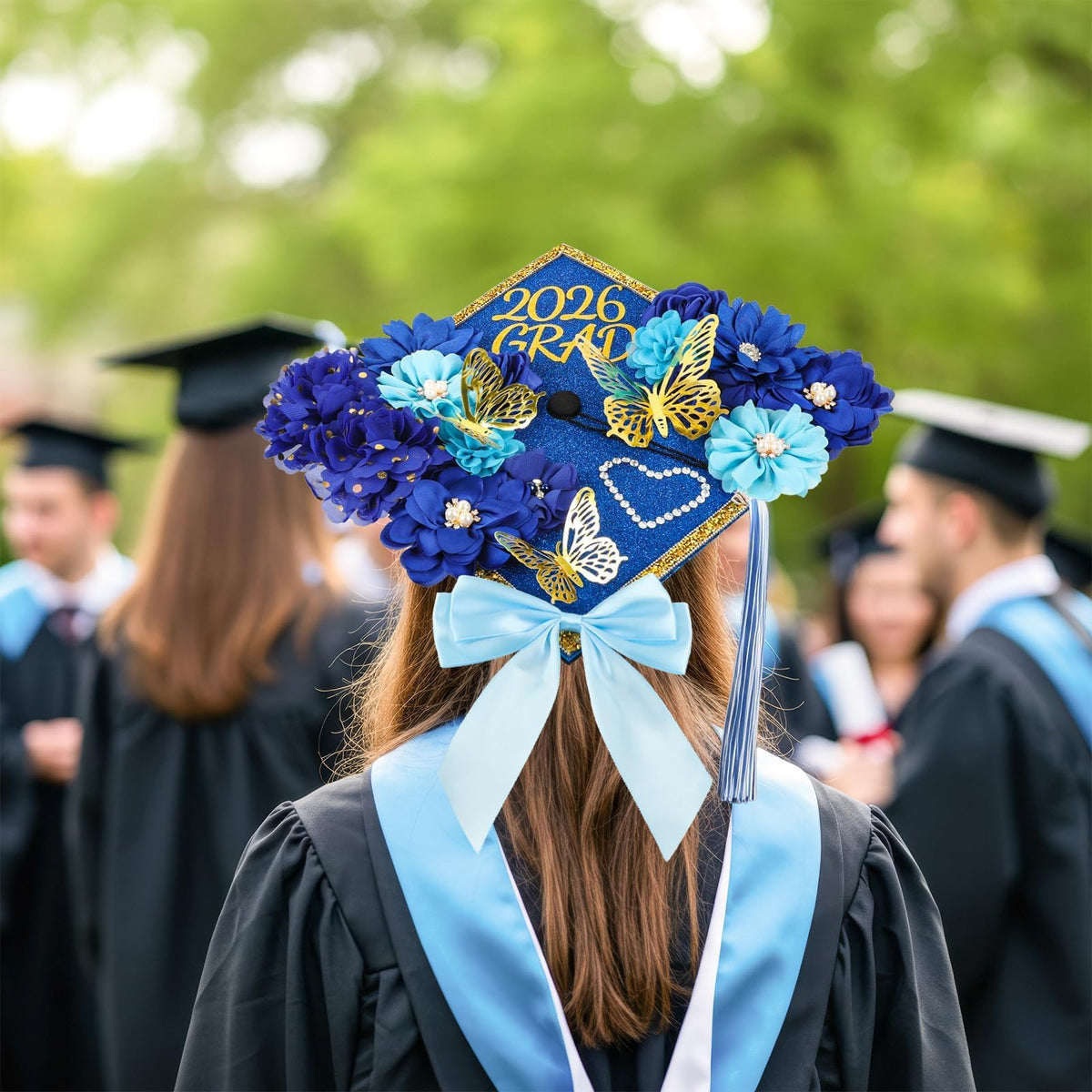 ATTGREAT cap decorations with 3D butterflies add eye-catching accents