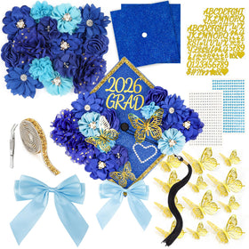 ATTGREAT graduation cap flowers artificial heads create a vibrant cap design