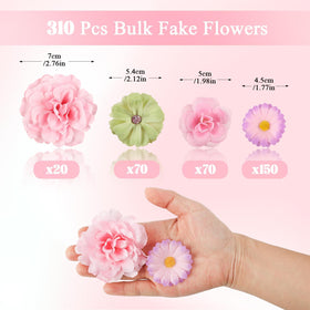 ATTGREAT mini silk flowers with varied sizes for creating depth in crafts