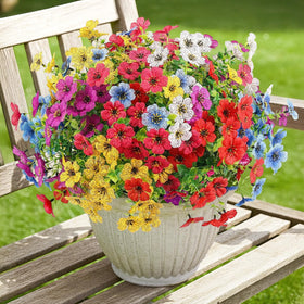 ATTGREAT porch display using colorful outdoor daisies for curb appeal