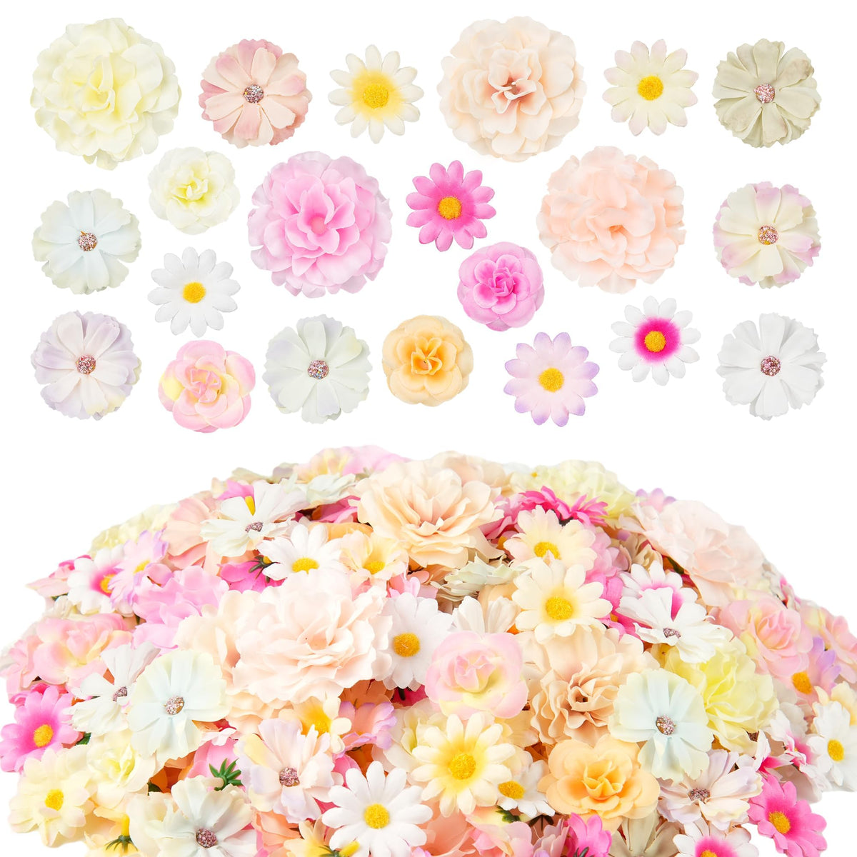 ATTGREAT mini silk rose heads for vibrant DIY crafts
