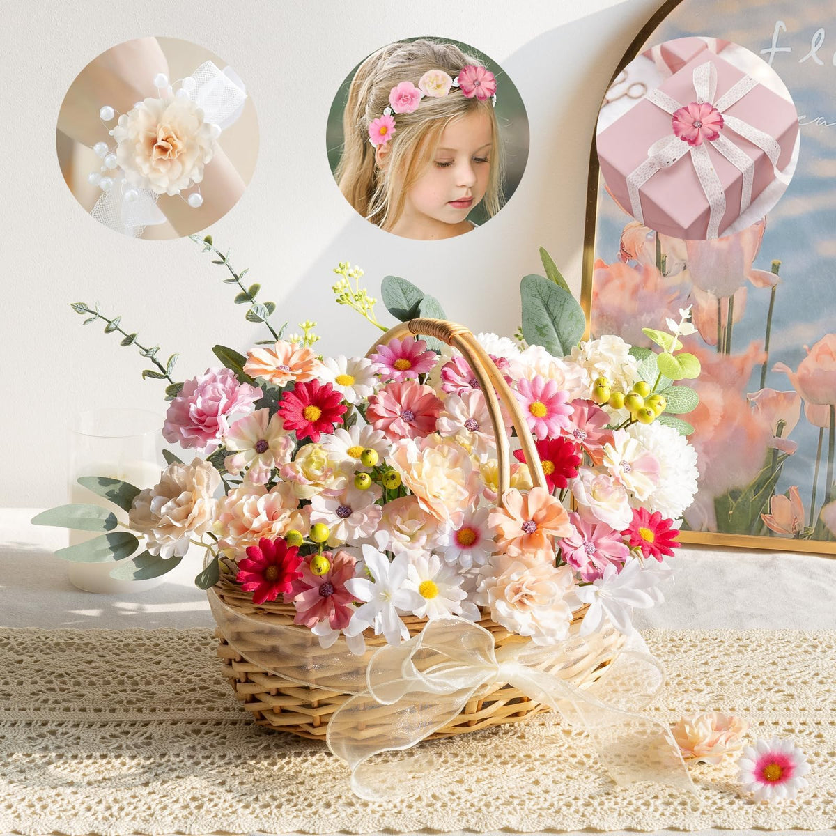 ATTGREAT wedding party decor flower heads provide centerpiece-ready accents.