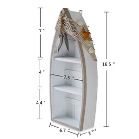 Attraction Design boat shelf on desk or table for compact storage