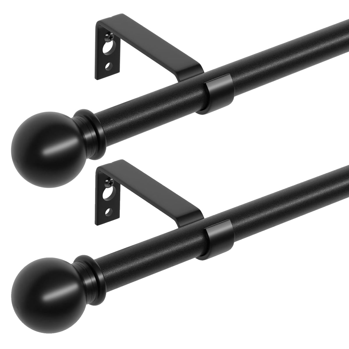 ATUHOLA curtain rods with ball finials for a polished living room look.