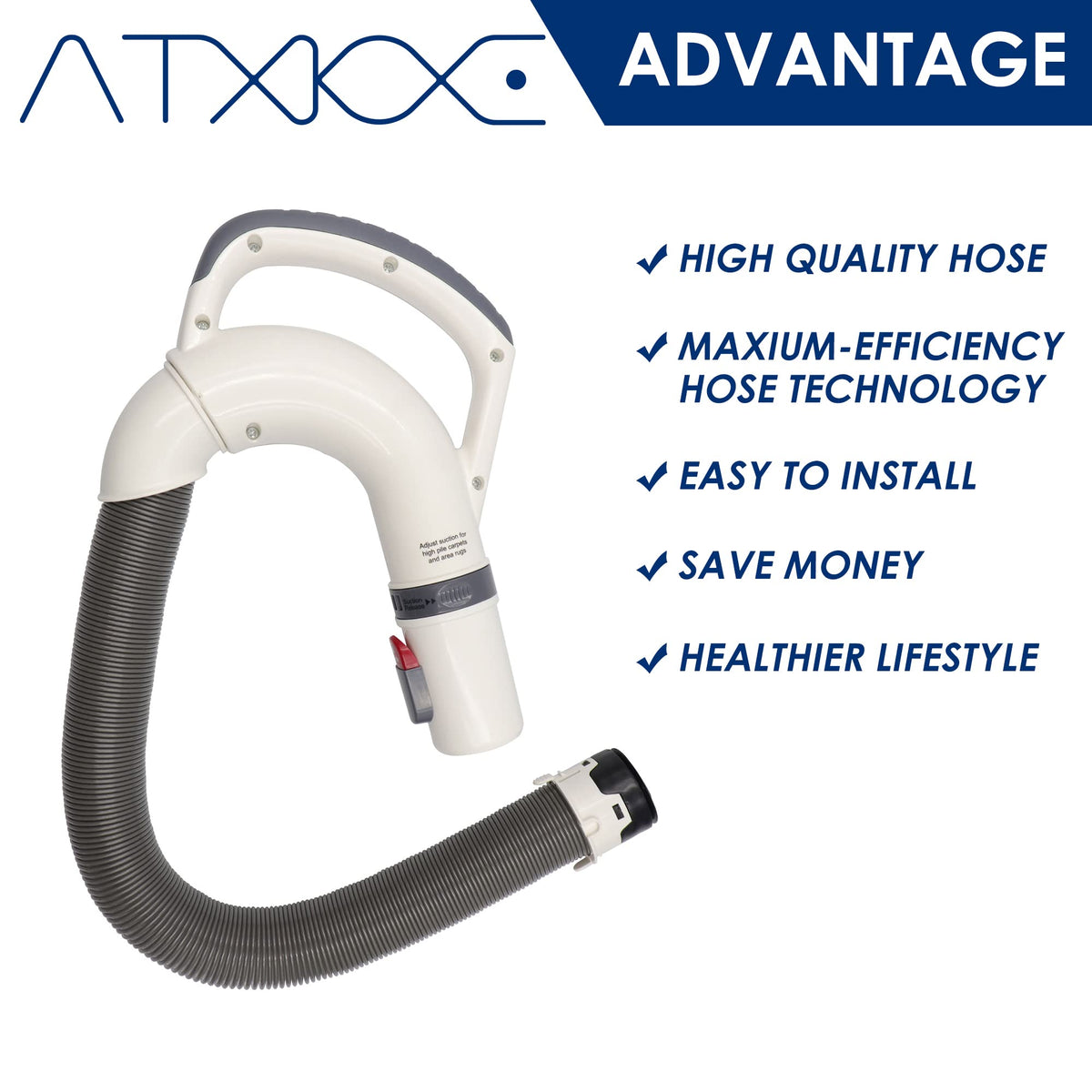 ATXKXE easy-install hose connection illustration highlights quick, hassle-free replacement process.