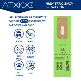 ATXKXE packaging includes 25 replacement bags for easy stocking