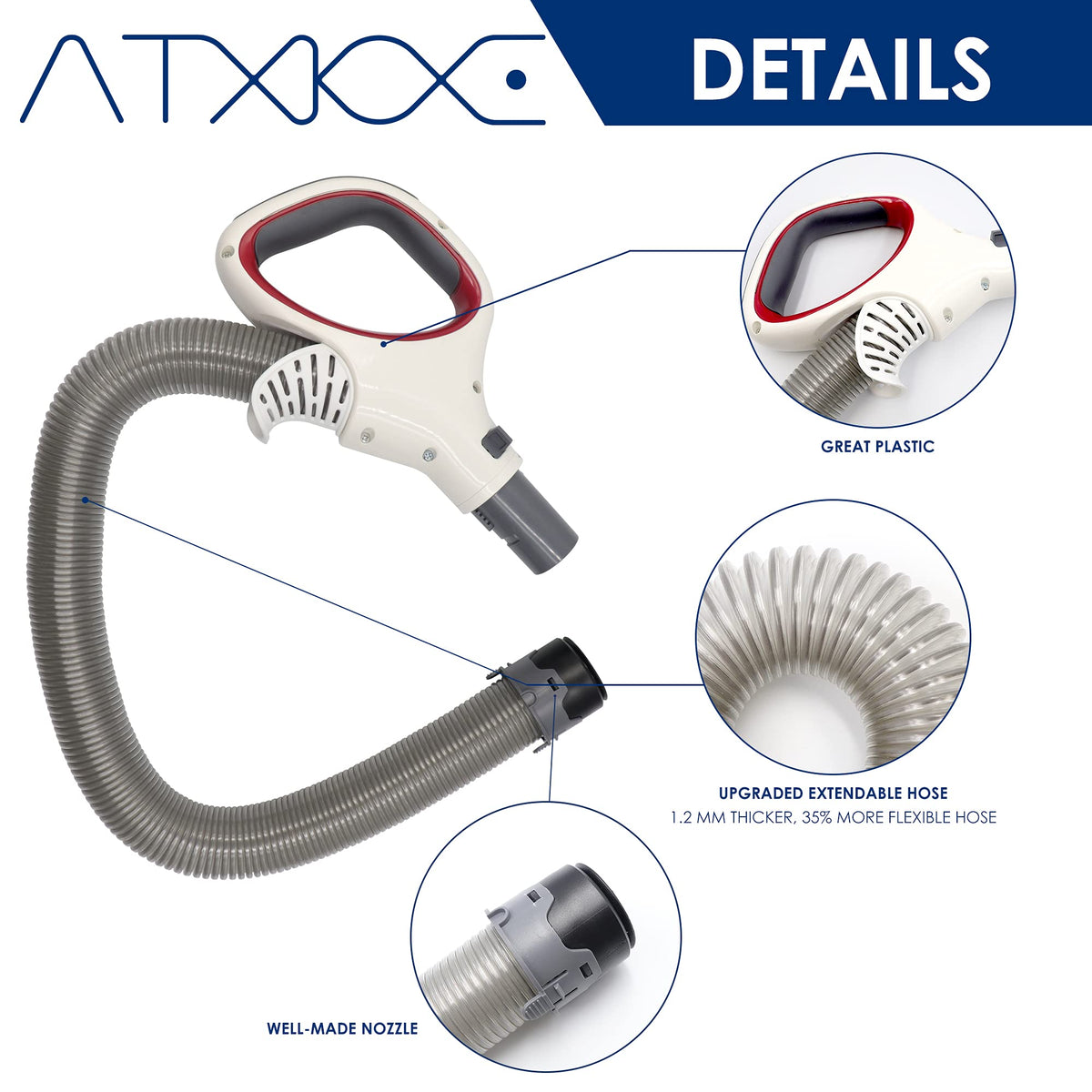 ATXKXE replacement hose handle for Shark Rotator Pro; easy installation and cleaning flexibility.