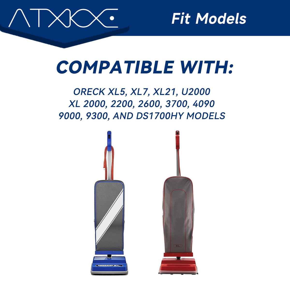 ATXKXE XL-series compatibility covers multiple Oreck uprights for convenience