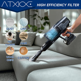 ATXKXE XR filter set and vacuum in action for pet hair
