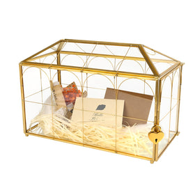 Atzciyr wedding glass card box with slot, elegant centerpiece for cards