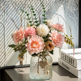 Aubcee pink-hydrangea vase arrangement ideal for coffee table centerpiece